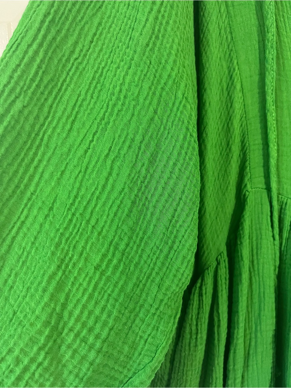 Sundry Emerald Green V-Neck Smocked Mini Dress - Picture 4 of 4